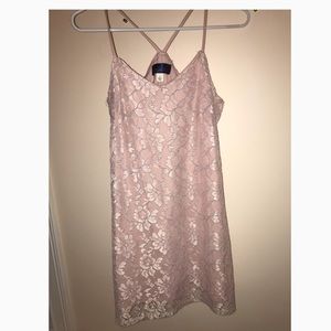 FRANCESCA blue rain pink lace dress